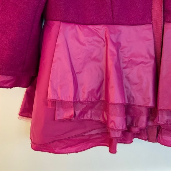 Burberry Peplum Wool Jacket Magenta Size Medium - Picture 2 of 14